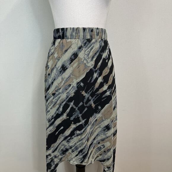 Robert Louis Skirt size Extra Large Black Gray Sheer A Line Scarf Sheer Boho - Picture 2 of 10